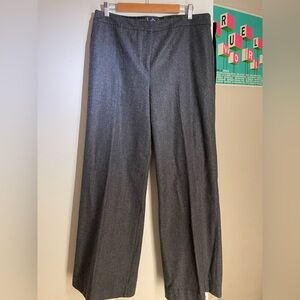 Boden Classic Herringbone Tweed Gray Wide-Leg Trousers
